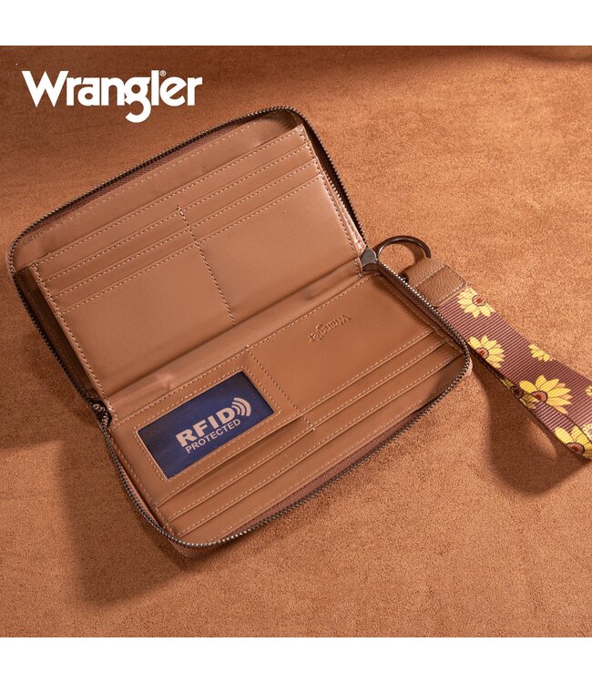Wrangler Sunflower Print PU Leather Wallet/Wristlet WG204-W006