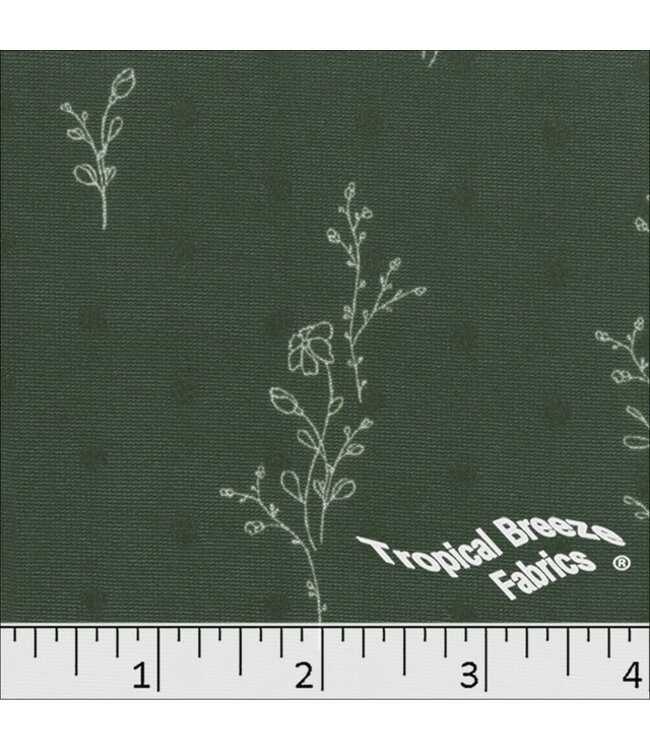 Yard of Swiss Dot Print Dark Sage Fabric 573520-DS