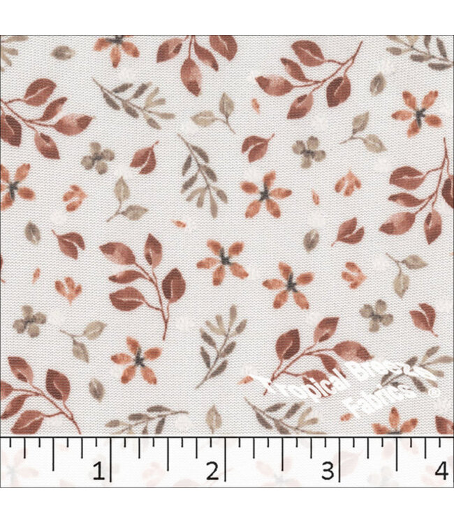 Yard of Swiss Dot Print Redwood Fabric 573519-RW