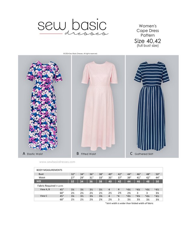Sew Basic LADIES MULTI-SIZE DRESS PATTERN