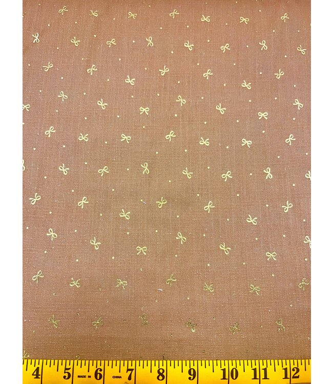 YD Golden Bows Linen Terracotta