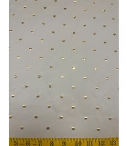Yard of Brushed DTY Golden Hearts Cream Fabric