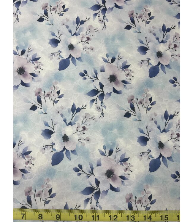 YD Janette 3 Jacquard Poly Blue Floral
