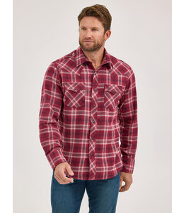 Wrangler Men's Retro Long-Sleeve Flannel Western Snap Plaid Shirt 112370178