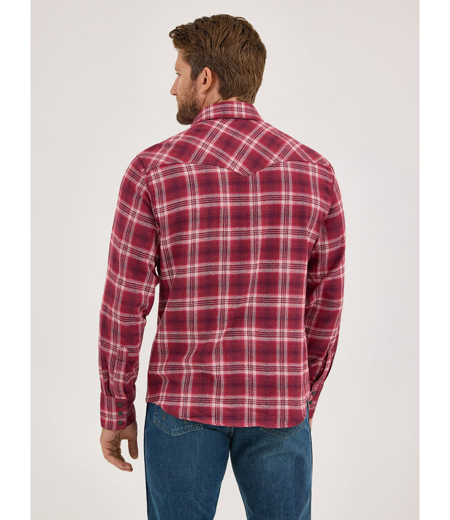 Wrangler Men's Retro Long-Sleeve Flannel Western Snap Plaid Shirt 112370178