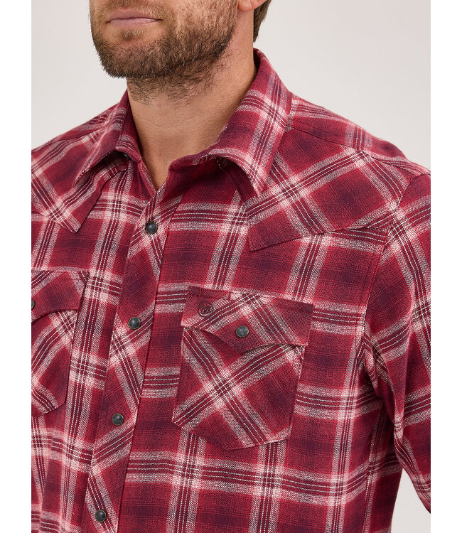Wrangler Men's Retro Long-Sleeve Flannel Western Snap Plaid Shirt 112370178