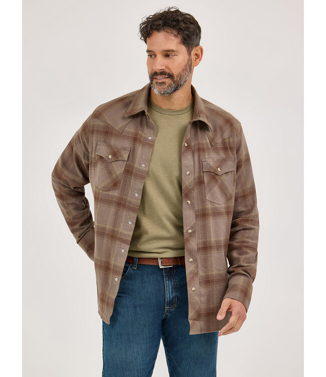 Wrangler Men's Retro Long-Sleeve Flannel Western Snap Plaid Shirt 112370177  Wrangler Retro® Long Sleeve Flannel Shirt - Modern Fit