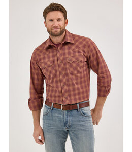 Wrangler Men's Retro Long-Sleeve Sawtooth Snap Pocket Western Shirt 112369550