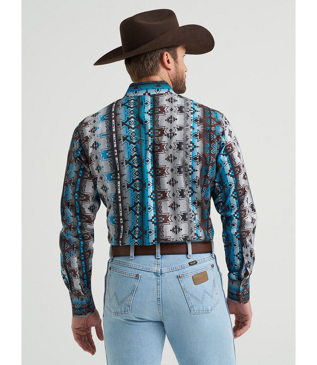 Wrangler Men's Checotah Long-Sleeve Western Snap Printed Shirt 112369468