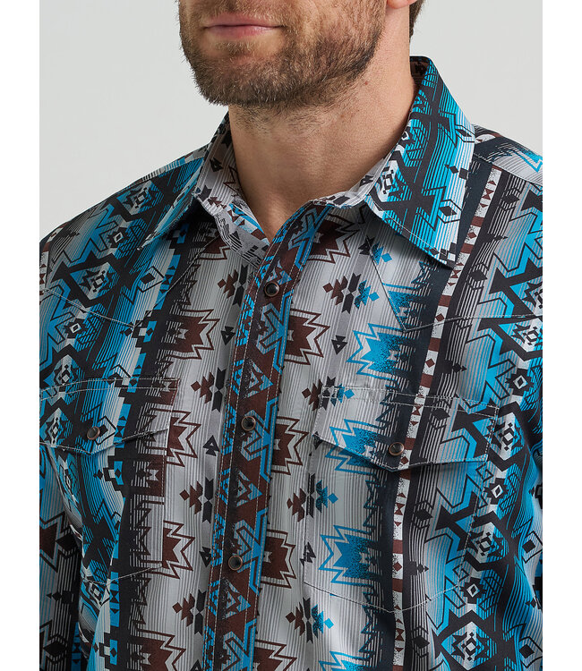 Wrangler Men's Checotah Long-Sleeve Western Snap Printed Shirt 112369468
