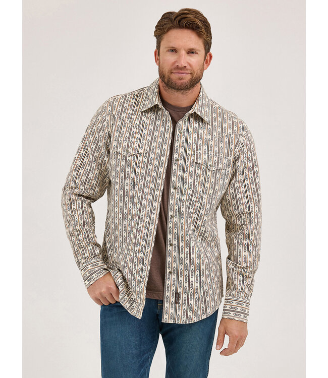 Wrangler Men's Retro Premium Long-Sleeve Western Snap Printed Shirt 112369843