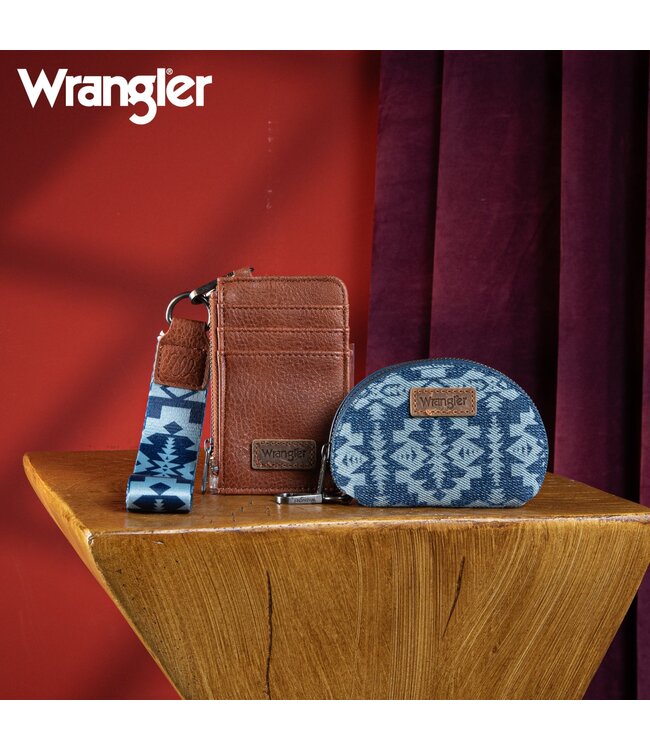 Wrangler Southwestern Art Print Dual Pouch Wristlet WG2212-W0051