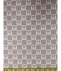 YD Bows & Checks Pink Athletic Knit FT202508439-2