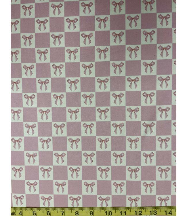 * Exclusive Design* YD Bows & Checks Pink Athletic Knit FT202508439-2