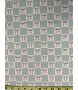 * Exclusive Design* YD Bows & Checks Green Athletic Knit FT202508439-1