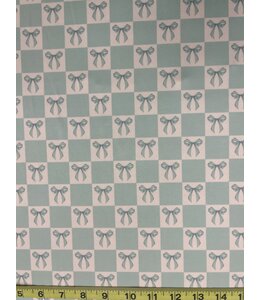 YD Bows & Checks Green Athletic Knit FT202508439-1