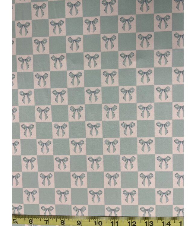 * Exclusive Design* YD Bows & Checks Green Athletic Knit FT202508439-1