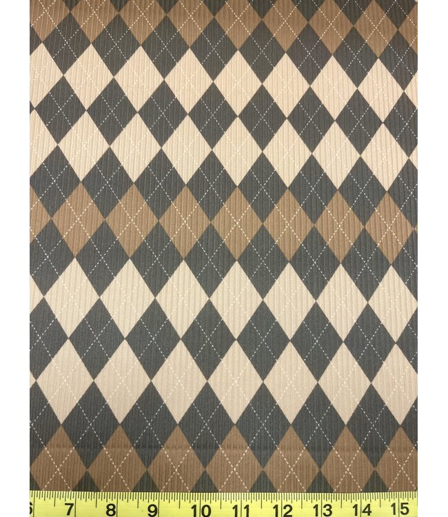 * Exclusive Design* YD Latte Diamonds Narrow Rib Knit FT20250843