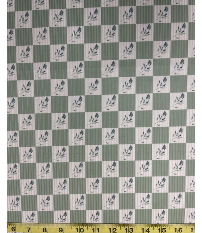 * Exclusive Design* YD Sage Checks Narrow Rib Knit FT202508449