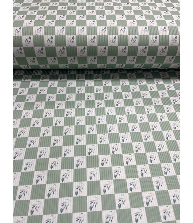 * Exclusive Design* YD Sage Checks Narrow Rib Knit FT202508449