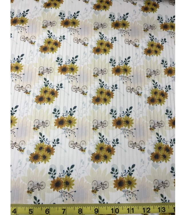 * Exclusive Design* YD Sunflower Bikes Wide Rib Knit FT202508465
