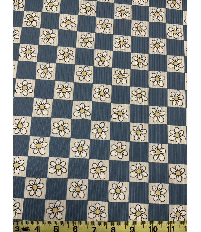 * Exclusive Design* YD Daisy Checks Narrow Rib Knit FT202508440