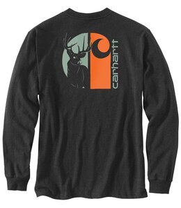 Carhartt Men's Loose Fit Heavyweight Long-Sleeve Pocket Deer Graphic T-Shirt 107041