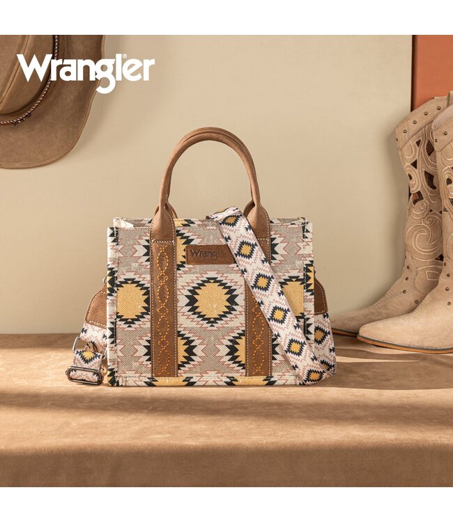 Wrangler Aztec Distressed Print Dual Sided Print Tote/Crossbody WG221-8120