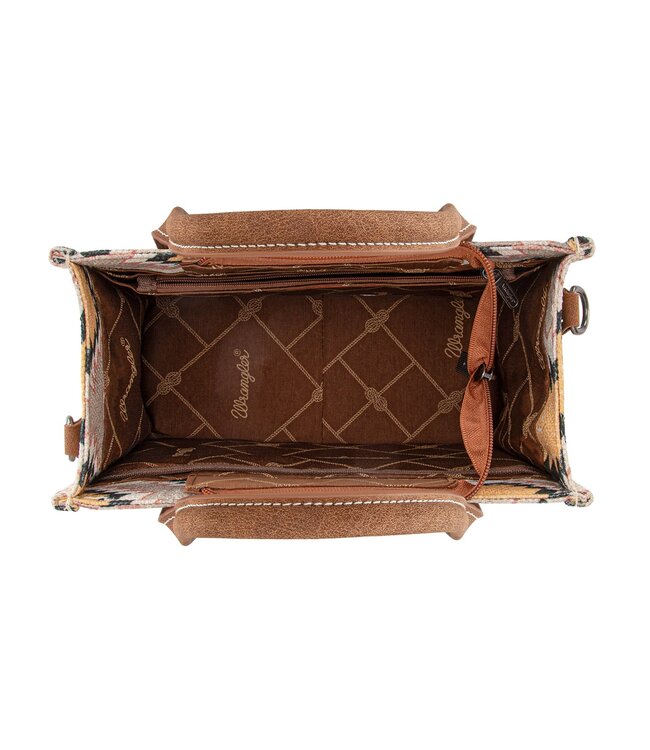 Wrangler Aztec Distressed Print Dual Sided Print Tote/Crossbody WG221-8120