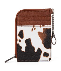 Wrangler Cow Print Mini Zip Card Case WG102-W005