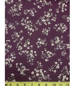 YD Heavy Stretch Chiffon Burgundy Floral FT202508495