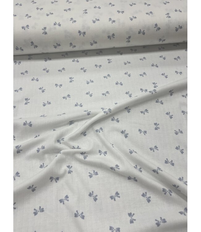 YD Blue Bows Rib Knit