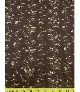 YD Brown Gold Foil Leaves Cotton Jersey