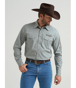 Wrangler Men's Logo Long-Sleeve Western Snap Shirt 112369449