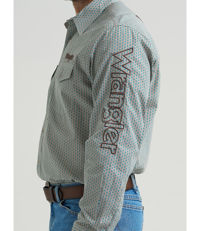 Wrangler Men's Logo Long-Sleeve Western Snap Shirt 112369449