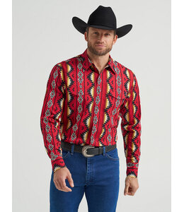 Wrangler Men's Checotah Long-Sleeve Shirt Western Snap Printed Shirt 112369430