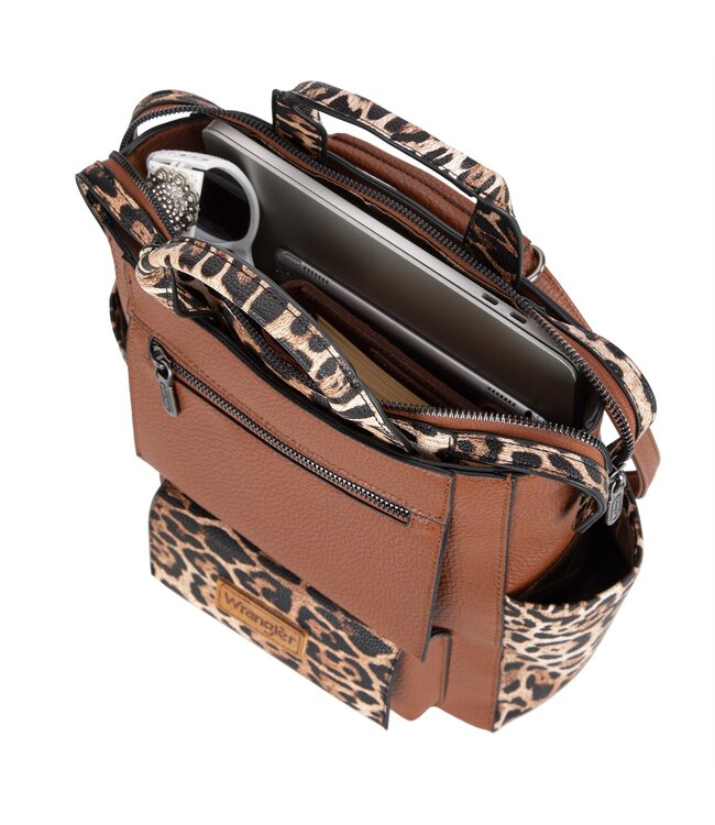 Wrangler Leopard Print Tote/Shoulder Bag Convertible Backpack WG161-91123