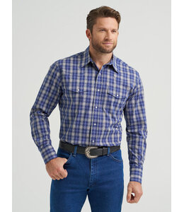 Wrangler Men's Wrinkle Resist Long-Sleeve Western Snap Plaid Shirt 112369434