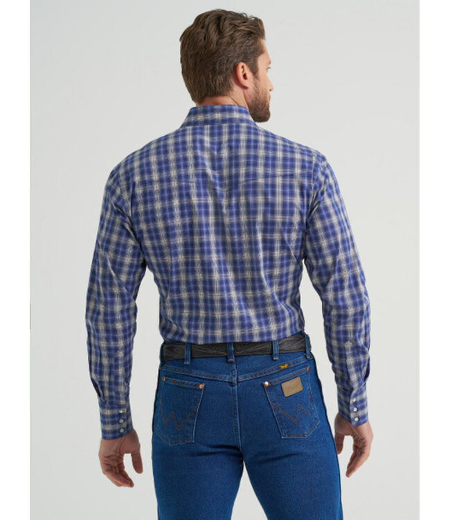 Wrangler Men's Wrinkle Resist Long-Sleeve Western Snap Plaid Shirt 112369434