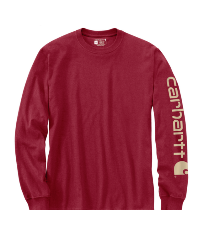 Carhartt Men's Loose Fit Heavyweight Long-Sleeve Logo Sleeve Graphic T-Shirt K231