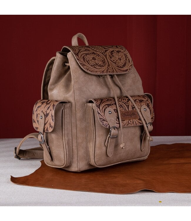 Wrangler Vintage Floral Tooled Backpack WG12-9110B