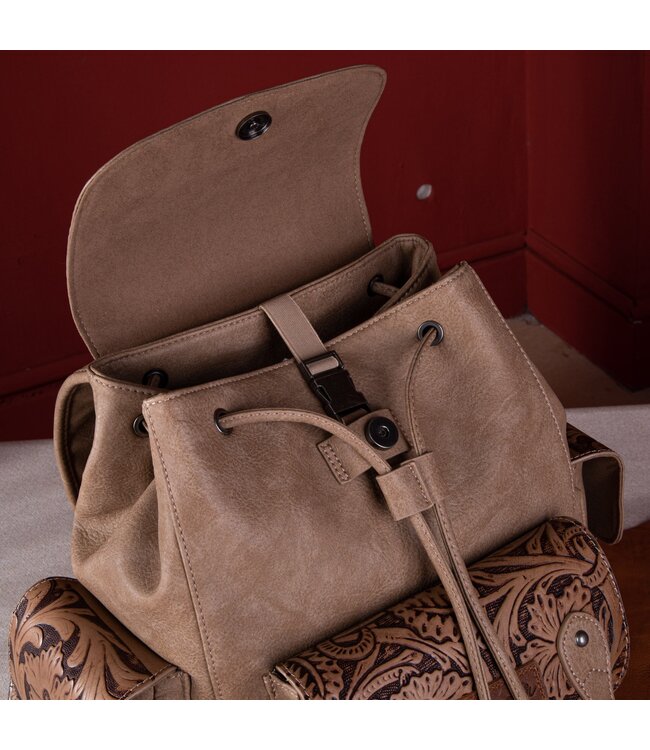 Wrangler Vintage Floral Tooled Backpack WG12-9110B