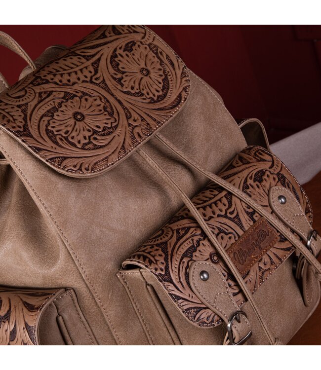 Wrangler Vintage Floral Tooled Backpack WG12-9110B