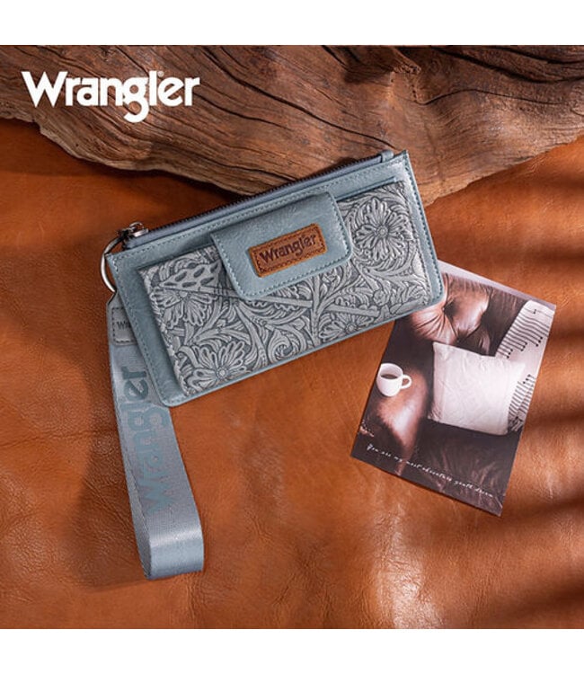 Wrangler Floral Tooled Card Wallet/Wristlet WG315-W013JN