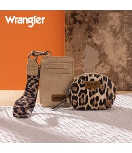 Wrangler Leopard Print Dual Pouch Wristlet WG296-W0051