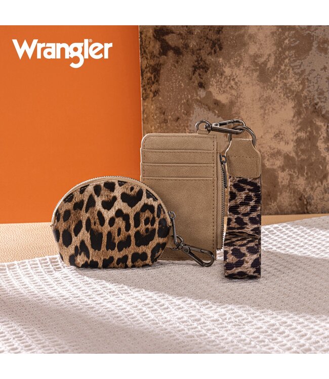 Wrangler Leopard Print Dual Pouch Wristlet WG296-W0051