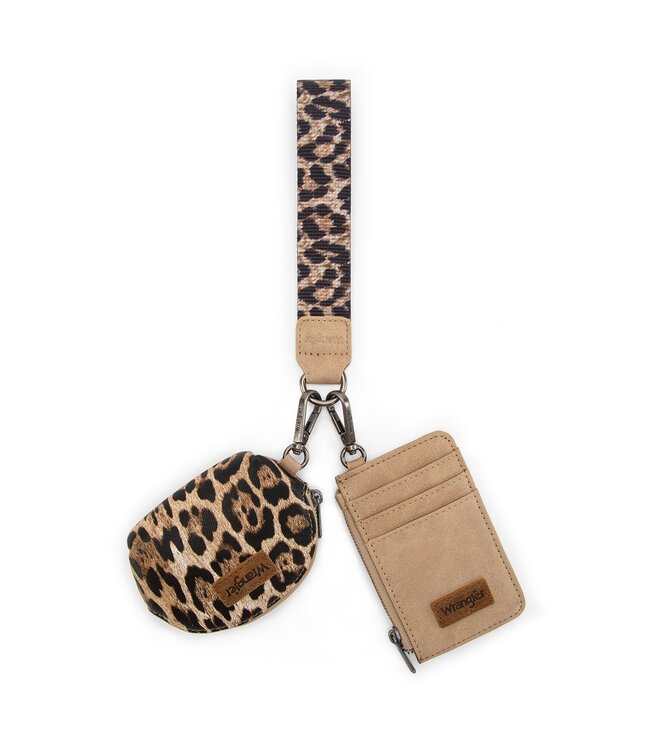 Wrangler Leopard Print Dual Pouch Wristlet WG296-W0051