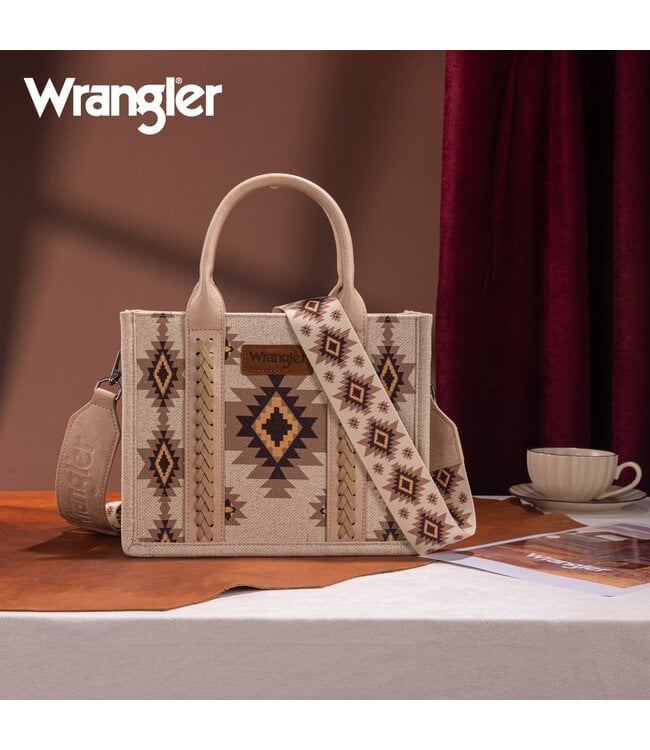 Wrangler Aztec Pattern Dual Sided Print Tote/Crossbody WG226-8120S