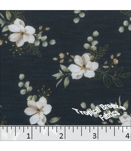 YD Poly/Spandex Slub Knit Print Navy 573528-NY