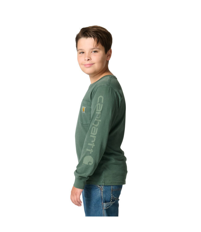 Carhartt Boy's Long-Sleeve Garment Dye Pocket T-Shirt CA6841